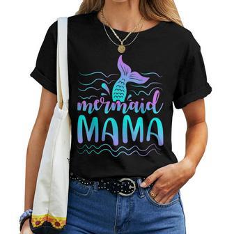 Mermaid Mama Mom Cute Mothers Day Novelty Women T-shirt Short Sleeve Graphic - Thegiftio UK