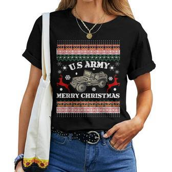 Merry Christmas-Us Army-Ugly Christmas Sweater T Women T-shirt | Mazezy
