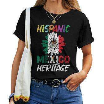 Mexico Flag Sunflower Hispanic Heritage Month Mexican Pride Women T-shirt