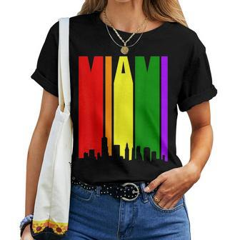 Miami Gay Pride Rainbow Women T-shirt | Mazezy