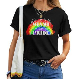 Miami Pride Rainbow For Gay Pride Women T-shirt Crewneck | Mazezy