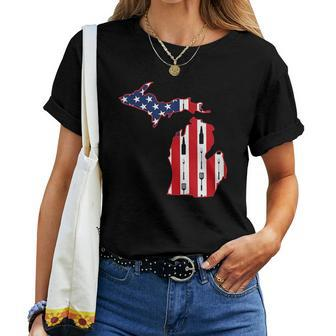 Michigan Usa Fourth July 4Th Fathers Dad Day Bbq Summer For Dad Women T-shirt | Mazezy