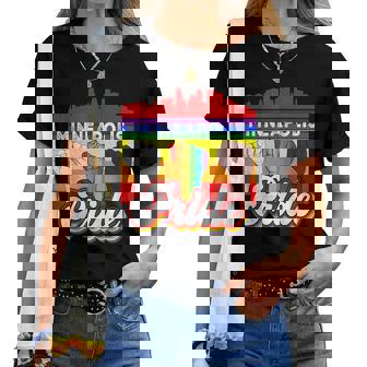 Minneapolis Pride Rainbow Gay Pride Flag Lgbt Women T-shirt | Mazezy