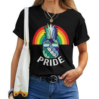 Mlm Gay Pride Rainbow Pineapple Lgbt Mlm Flag Sunglasses Women T-shirt | Mazezy