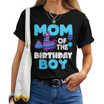 Mom Of The Birthday Boy Llama Family Party Decorations Women T-shirt - Monsterry UK