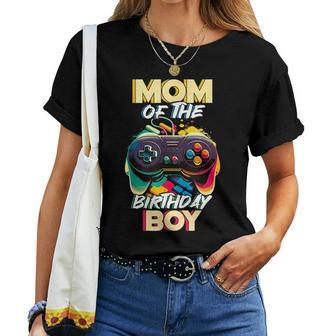 Mom Of The Birthday Boy Matching Gamer Birthday Party Women T-shirt | Mazezy UK