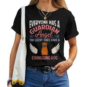Mom Dad Chinese Chongqing Dog Angel Women T-shirt | Mazezy