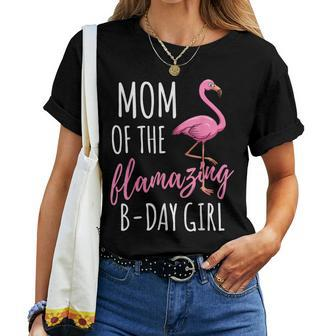 Mom Of The Flamazing Birthday Girl Flamingo Women T-shirt Crewneck | Mazezy