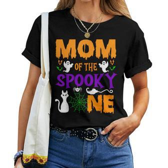 Mom Halloween 1St Birthday Mom Of The Spooky One Boy Women T-shirt - Seseable