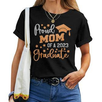 Mom Senior 2023 Proud Mom Of A Class Of 2023 Graduate Women Crewneck Short T-shirt - Thegiftio