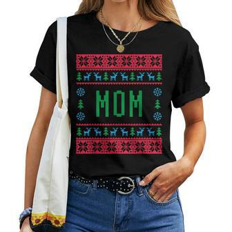 Mom Ugly Christmas Sweater Pjs Matching Family Pajamas Women T-shirt - Monsterry CA
