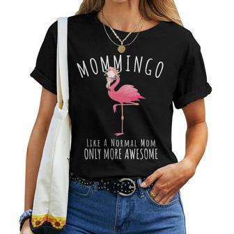 Mommingo Like An Mom Only Awesome Floral Flamingo Women T-shirt | Mazezy AU