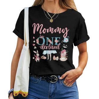 Mommy Of The 1St Birthday Girl Mommy In Onderland Family Women T-shirt - Seseable