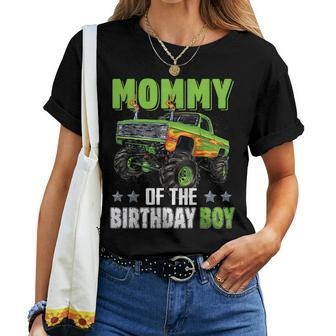 Mommy Of Birthday Boy Monster Truck Car Family Matching Women T-shirt - Seseable