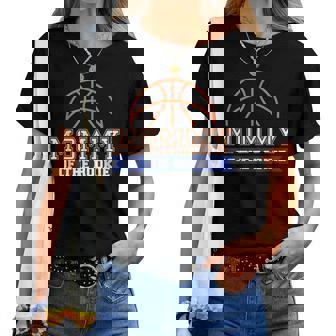 Mommy Of Rookie 1St Birthday Basketball Theme Matching Party Women T-shirt | Mazezy