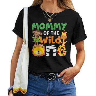 Mommy Of The Wild One Zoo Theme Bday Safari Jungle Animals Women T-shirt - Monsterry CA