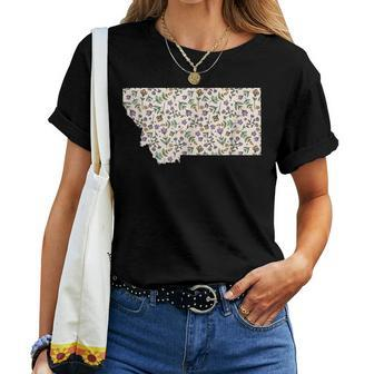 Montana American State Flower Floral Women T-shirt | Mazezy