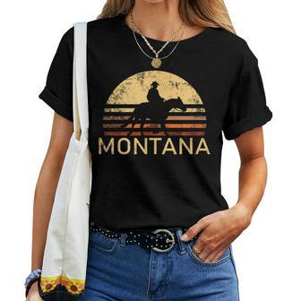 Montana Cowboy Cowgirl Rancher Farmer Horse Lover Women T-shirt | Mazezy