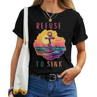 Motivational Quotes For Women Beach Anchor Refuse To Sink Women T-shirt | Mazezy