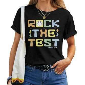 Motivational Testing Day Teacher Student Rock The Test Women T-shirt | Mazezy