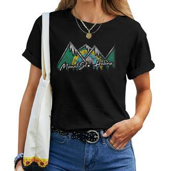 Mount St Helens Washington Flag Mountains State Souvenir Women T-shirt | Mazezy