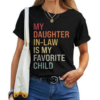 My Daughter In Law Is My Favorite Child Mother In Law Retro  Women T-shirt Casual Daily Crewneck Short Sleeve Graphic Basic Unisex Tee