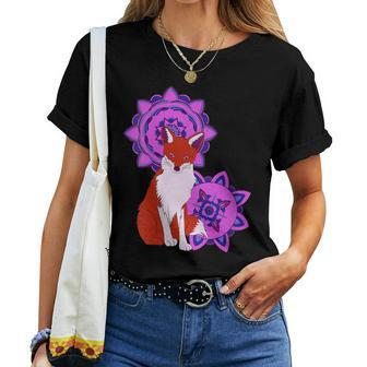 Mystical Fox Mandala Women T-shirt | Mazezy