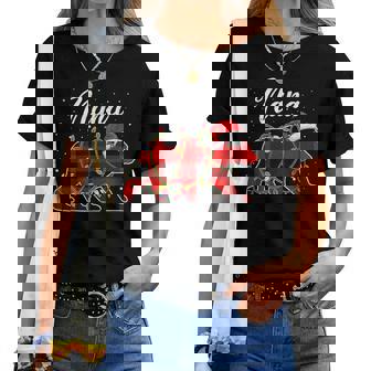 Nana Bear Red Buffalo Plaid Grandma Bear Pajama Women T-shirt - Thegiftio