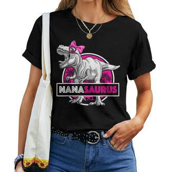 Nanasaurus T-Rex Matching Grandma Saurus Dinosaur Women T-shirt | Mazezy AU