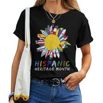 National Hispanic Heritage Month Sunflower All Countries Women T-shirt - Monsterry
