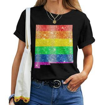 New Mexico Gay State Pride Rainbow Flag Map Gay Lesbian Women T-shirt | Mazezy