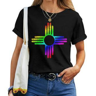 New Mexico Lgbt Gay Pride Rainbow Albuquerque Women T-shirt Crewneck | Mazezy