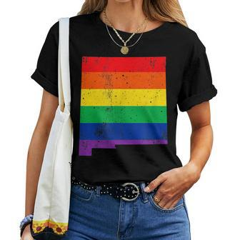 New Mexico Rainbow Flag Map Gay Pride Lesbian Lgbt Women T-shirt Crewneck | Mazezy