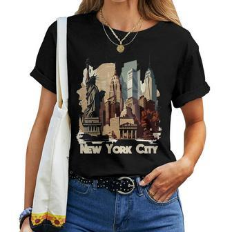 New Yorker Pride Big Apple Nyc Souvenir Distress New York Women T-shirt | Mazezy