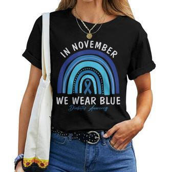 In November We Wear Blue Rainbow Diabetes Awareness Women T-shirt | Mazezy AU