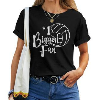 Number One 1 Biggest Fan Volleyball Mom Volleyball Dad Women T-shirt | Mazezy