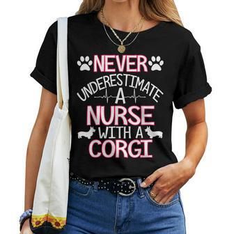 Nurse With A Corgi Cute Welsh Corgi Dog Women T-shirt | Mazezy