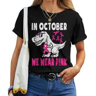 In October We Wear Pink Breast Cancer Ribbon Toddler Mom Women T-shirt - Monsterry CA