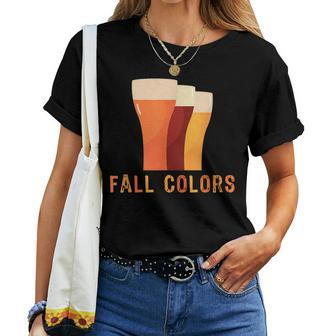Octoberfest Fall Colors Beer Drinking Vintage Women T-shirt - Seseable
