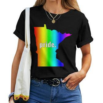 The Official Gay Pride Minnesota Rainbow Women T-shirt Crewneck | Mazezy