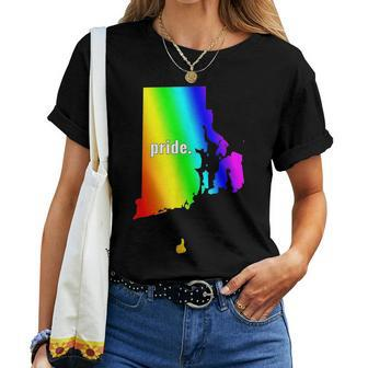 The Official Gay Pride Rhode Island Rainbow Women T-shirt | Mazezy