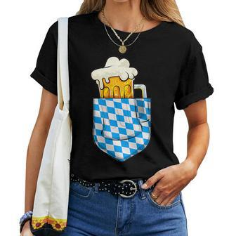 Oktoberfest Pocket Bavarian Beer Prost German German Women T-shirt - Thegiftio UK