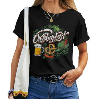 Oktoberfest T Beer Hat Pretzel And Edelweiss Women T-shirt | Mazezy