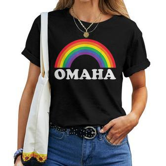 Omaha Rainbow Lgbtq Gay Pride Lesbians Queer Women T-shirt | Mazezy