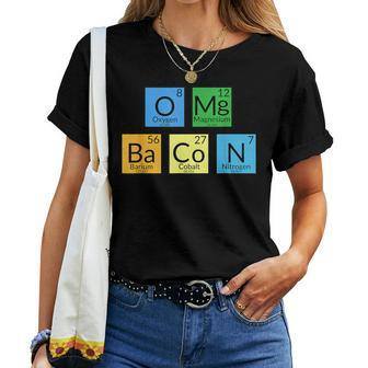 Omg Bacon Periodic Table Food Pun Student Teacher Fun Women T-shirt | Mazezy