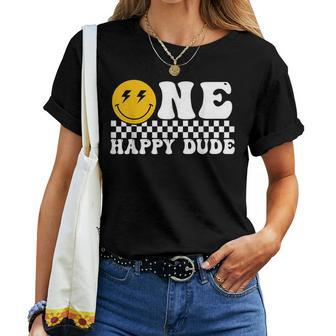 One Happy Dude Groovy 1St Birthday Party Family Matching Women T-shirt