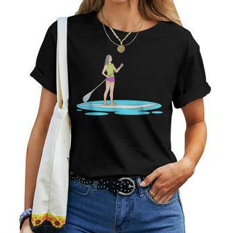 Paddleboarding Women Stand Up Paddle Board Sup Women T-shirt | Mazezy