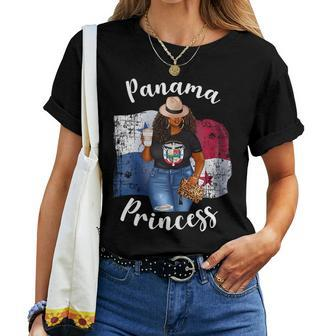 Panama Princess Loves Coffee Panamanian Afro Black Woman Women T-shirt - Seseable