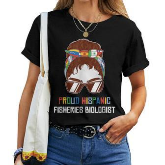 Hispanic Heritage Month Fisheries Biologist Woman Women T-shirt | Mazezy