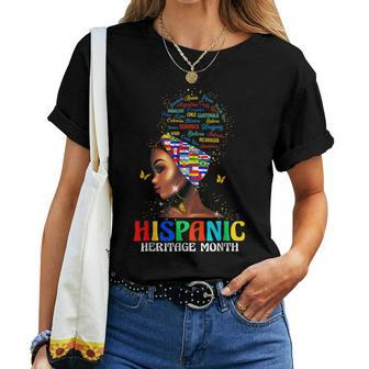 Hispanic Heritage Month Latina Girls Latino Countries Flags Women T-shirt | Mazezy